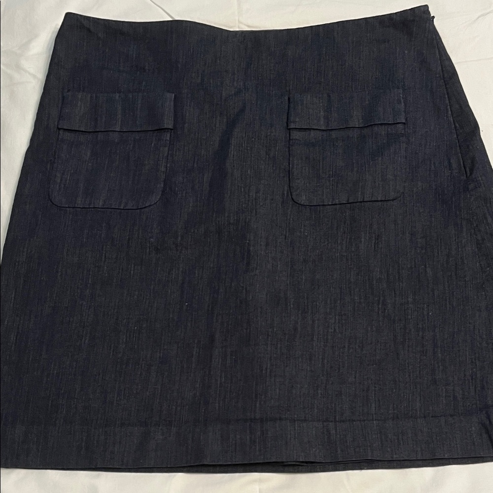 LOFT Dark Denim A-Line Skirt